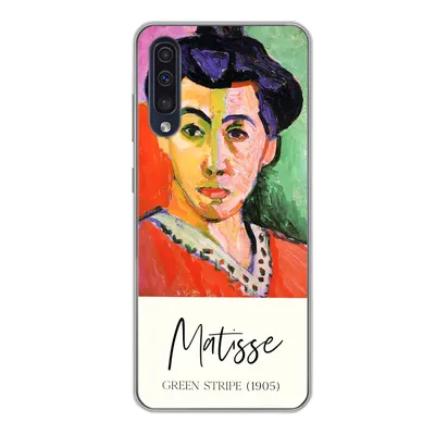 Produktbild von MuchoWow® Handyhülle Schutzhülle Hülle für Samsung Galaxy A50 Matisse - Grüner Streifen (1905) - Alte Meister Silikon Softcase Handy Hülle - Mobiltelefonhülle