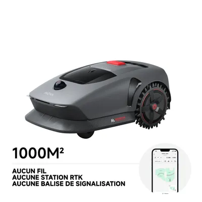 Image de MOVA 1000 Robot Tondeuse 3D-LiDAR jusqu'à 1000 m², installation sans fil, évitement intelligent, App contrôle, roues tout-terrain, coupe en U