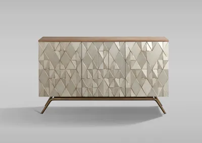 Produktbild von Stilig ST803 Kommode, schampanisches Gold, 3 Türen, 3 Einlegeböden