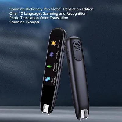 Image de Traducteur intelligent avec écran de 2,22 pouces - 12 langues - Lecteur de texte - Traduction en ligne - Fonction d'enregistrement - Haut-parleurs intégrés - Batterie de 1050 mAh - Idéal pour les études et les voyages