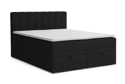 Produktbild von BOXBETT DAVID 120/200 Velour Schwarz mit einer Matratze H4