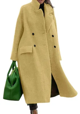 Obrázok produktu pre CHARTOU Veľmi dlhý zimný kabát pre dámy, teplá zmes vlny, model "Pea Coat"