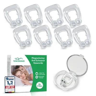Zdjęcie produktu dla 8 sztuk premium, magnetyczna klips do nosa | Nowoczesna klips do nosa, zapewniająca swobodne oddychanie i lepszy sen | Klips do nosa redukujący chrapanie | Klips do nosa poprawiający oddychanie przez nos