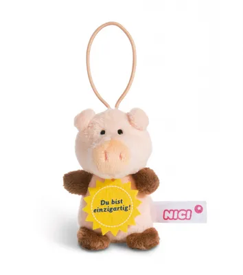 Produktbild von Schwein Du bist einzigartig 8cm mit Loop