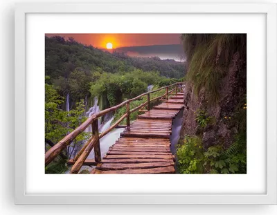 Produktbild von Gerahmtes Poster - Weißer Rahmen - Park Natur Wasser - 40x30 cm - Wand Bild - Wanddeko - Wandbilder - Kunstposter - Wandposter - Bilderrahmen - Bilder - Kunstdruck - Wandbild - P2WAA40x30-3962