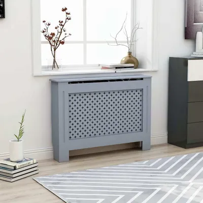 Produktbild von Heizk?rperverkleidung Anthrazit 112 x 19 x 81 cm MDF