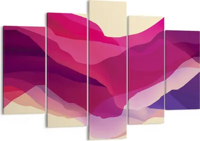 Produktbild von Bild auf Leinwand - Leinwandbild - 5 Teile - Abstraktion Berge Rosa - 150x100cm - Wand Bild - Wanddeko - Wandbilder - Leinwanddruck - Bilder - Wanddekoration - Leinwand bilder - EA150x100-4288