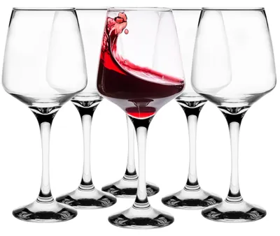 Rotweinglas-Set 6er 360 ml spülmaschinengeeignet transparent Glas
