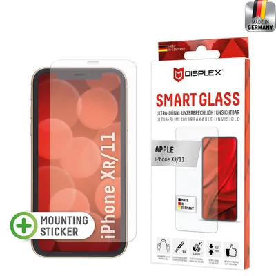 Obrázok produktu pre Displex 01628, Apple, iPhone XR/ iPhone 11, Suché aplikovanie, Odolné proti nárazu, Odolné proti poškriabaniu, Prachuodolný, Priehľadná, 1 kusov