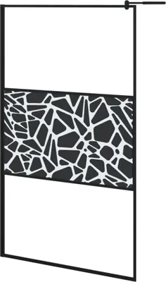 Produktbild von vidaXL Duschwand für Walk-In Dusche 115x195 cm ESG Steindesign Schwarz