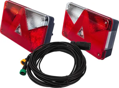 Produktbild von LED Rückleuchten-Set: Rückleuchten Aspöck Multipoint V LED + 7 m 7-poliger Kabelbaum
