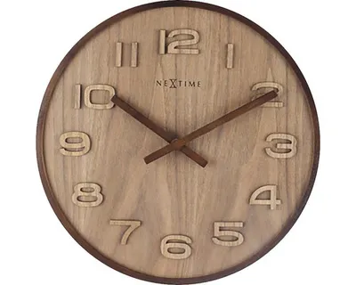 Obrázek produktu pro Nástěnné hodiny NeXtime Wood Wood Medium hnědé Ø 35 cm