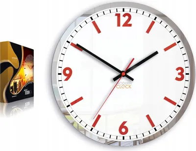 Produktbild von ModernClock, wanduhr,rot, Solar 30cm, moderne Uhr, Quarzuhr