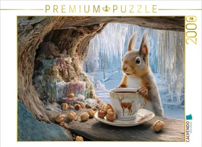 Produktbild von CALVENDO Puzzle Eichhörnchenliebe | 2000 Teile Lege-Größe 90x67cm Foto-Puzzle für glückliche Stunden
