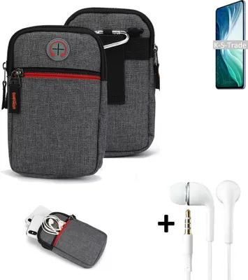 Produktbild von K-S-Trade Gürteltaasche + Kopfhörer kompatibel mit Xiaomi Mi 11i Handy Tasche Holster Schutz Hülle Handy Hülle grau Zusatzfächer 1x
