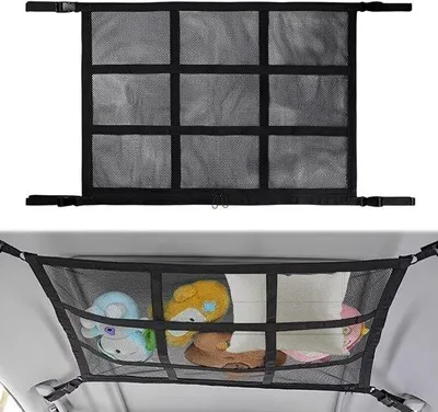 Produktbild von Unyqoos® doppelseitiges Decken‑Gepäcknetz 80 x 53 cm – Aufbewahrungsnetz für Auto, Jeep & Transporter, universell, elastisch und robust