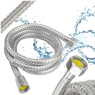 Obrázek produktu pro sprchová hadice 1,5 m hadice k sprše stříbrná chromovaná univerzální závit 1 2 do koupelny
