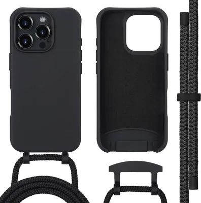 Zdjęcie produktu dla imoshion Kolorowa tylna obudowa z odpinanym paskiem z MagSafe do Apple iPhone 16 Pro Max – czarna