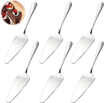 Produktbild von 6PCS Tortenheber Set Edelstahl, Tortenheber Kuchenschaufel Set aus Edelstahl, Scharfes Kuchenheber mit Tortenmesser und Tortenschaufel, Ergonomischer