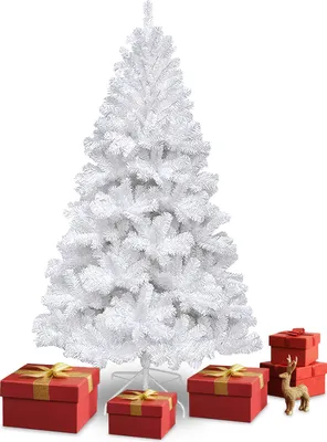 Produktbild von Izrielar 180cm Künstlicher Weihnachtsbaum mit 770 Spitzen PVC, Tannenbaum mit Ständer, Christbaum Kunstbaum Weiß