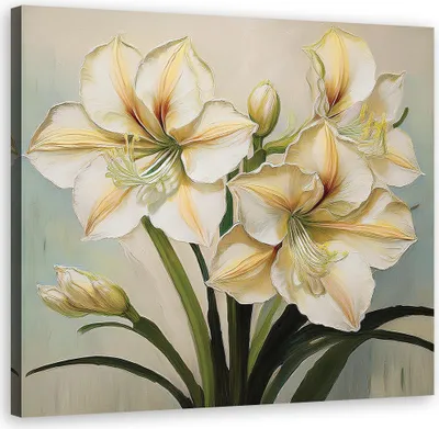 Produktbild von Leinwandbild Weiße Lilien 40x40 Feeby Weiß bild für die wand bereit zum aufhängen