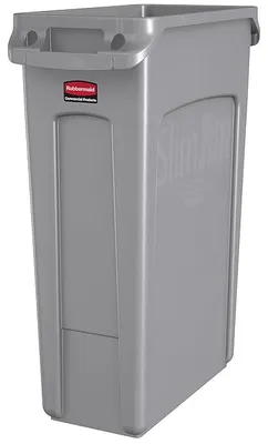 Produktbild von Slim Jim Recyclingbehälter mit Lüftungskanälen, 87 L, B558 mm x T279 mm x H762 mm, Grau