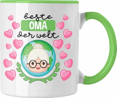 Produktbild von Trendation - Für Die Beste Oma Der Welt Tasse Geschenk Geschenkidee Von Enkel Enkelin (Grün)