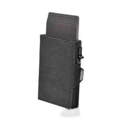 Produktbild von Slim Wallet Herren mit RFID-Schutz – Kompakte Geldbörse & Kartenetui im Vintage-Stil schwarz