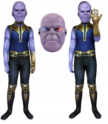 Produktbild von Hopki Thanos Kostüm Superheld Einteiler mit Maske 140/146