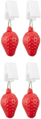 Image de Lot de 4 presse-nappes avec pince - idéal pour une table dressée, rouge