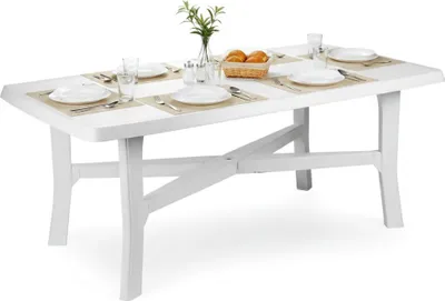 Immagine prodotto di Rasura - Tavolo da Esterno, 180x100x72h cm Bianco, 6 Posti  Italy
