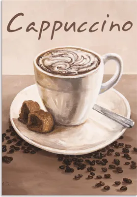 Produktbild von ARTland Wandbild Alu für Innen & Outdoor Cappuccino - Kaffee Größe: 50x70 cm