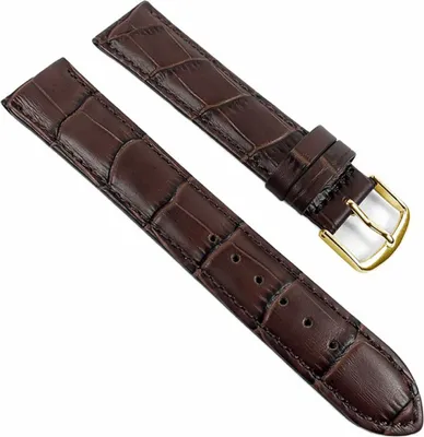Produktbild von Ersatzband Uhrenarmband Leder gepolstert Braun 22136G, Anstoß:22 mm
