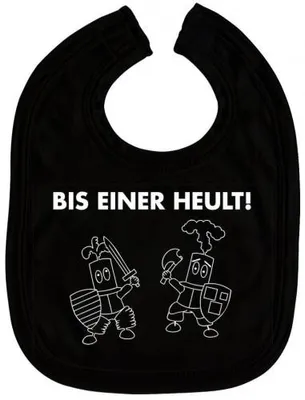 Produktbild von Baby-Lätzchen mit Druckmotiv - Bis einer heult - 07075 - schwarz