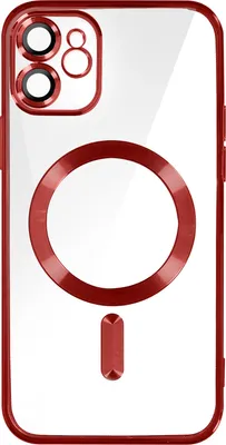 Produktbild von Avizar, MagSafe Silikonhülle mit Kameraschutz und Chromumrandung für Apple iPhone 11, Rot