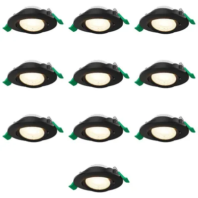 Image de HOFTRONIC - Lot de 10 Spot LED encastrable dimmable 6W 570lm CCT 2700K/4000K/6000K Noir