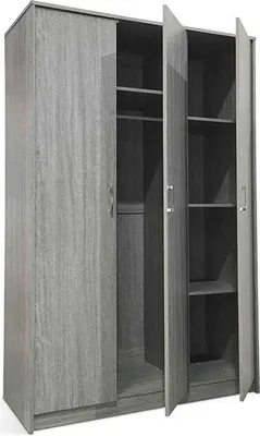 Image de Armoire Ray 120cm avec 3 portes - chêne gris