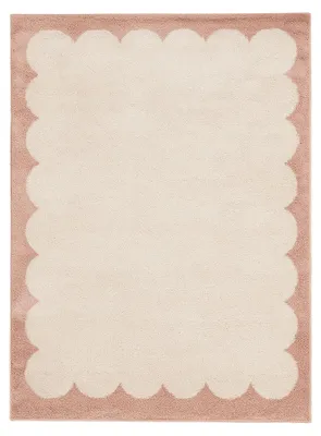 Produktbild von Volero - Waschbarer Teppich - Myrre Rosa Weiß - 80x150 cm - Wohnzimmer, Esszimmer, Schlafzimmer - Japandi
