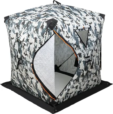 Image de Tente portable pour la pêche sur glace 145*145*165cm protection contre le vent pour 2 personnes (couleur camouflage)