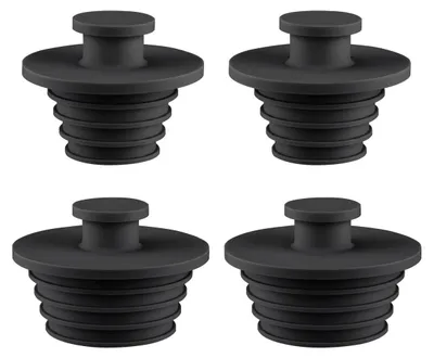 Produktbild von Abflussstopfen Silikon Schwarz - Universal - Mit Stufenringen - Für Badewanne Dusche Waschbecken Spüle - Geruchsdicht