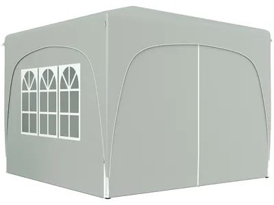 Produktbild von Pop-Up-Pavillon 3 x 3 m UPF50+ 4 Seitenwände 2 Fenster 2 Türen höhenverstellbar 253-273 cm Tragetasche Sand