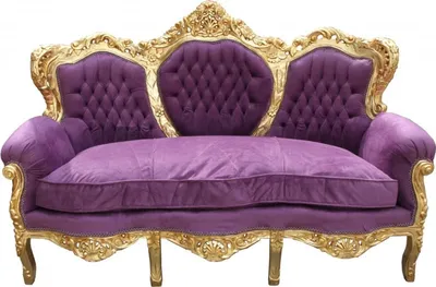 Produktbild von Casa Padrino Barock Sofa King Lila / Gold - Möbel Lounge Couch
