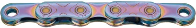 Produktbild von KMC X-Flat WAXED 12s Kette 126 links gewachst Flattop Aurora Blue