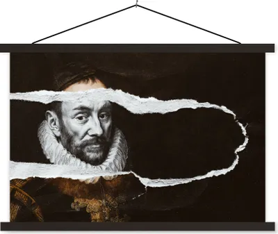 Produktbild von MuchoWow® Textilposter Wilhelm von Oranien - Alte Meister - Adriaen Thomasz 90x60 cm mit schwarzem Rahmen - Aufhängungssatz