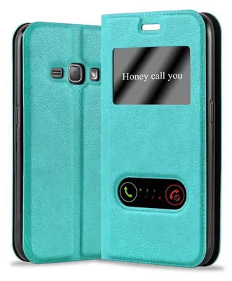 Image de Cadorabo Housse pour Samsung Galaxy J1 2016 Housse turquoise Housse pour portable Book Case Cover Etui