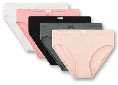Productafbeelding van Sanetta meisjes slips (5-pack), beige, groen, roze en zwart. Meisjes slips
