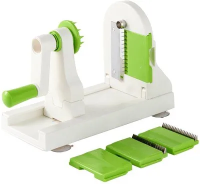 Produktbild von Manueller Spiralschneider für Gemüse mit 4 Edelstahlklingen, Grün