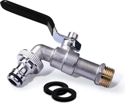 Immagine prodotto di Rubinetto in ottone resistente alla corrosione da 3/4 di pollice con scarico per serbatoio di raccolta dell'acqua piovana