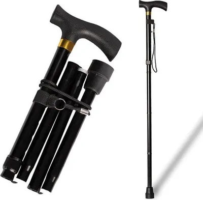 Immagine prodotto di Bastoncini da trekking regolabili - 85-95 cm - Impugnatura ergonomica - Antiscivolo - Robusti - Per anziani - Nero