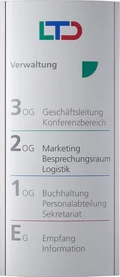 Produktbild von ORLANDO Wegweiser hoch, 200 x 44 cm, silber